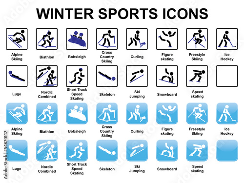 set of winter sports icons
