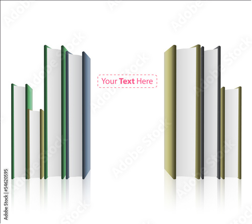 Several books on white background. Vector design