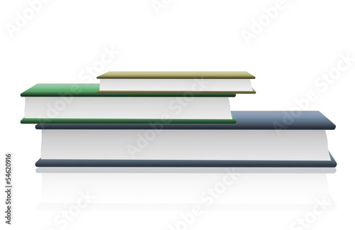 Several books on white background. Vector design