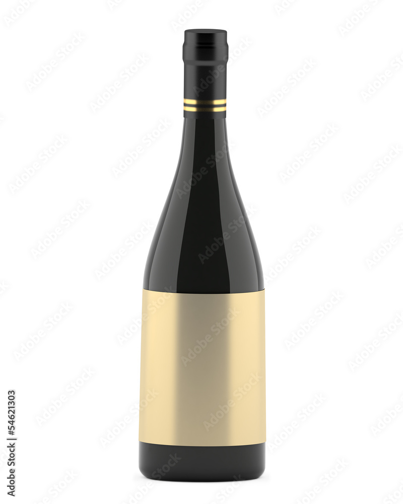 Bottle of wine on a white background (3D rendering) Bottle of wine on a white background (3D rendering)
