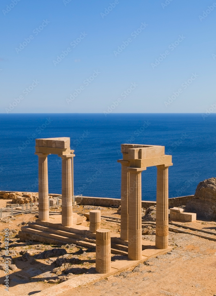 Ruins of ancient temple. Lindos. Rhodes island. Greece Ruins of ancient temple. Lindos. Rhodes island. Greece