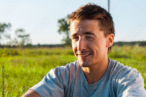 Portrait of beautiful young men, close up