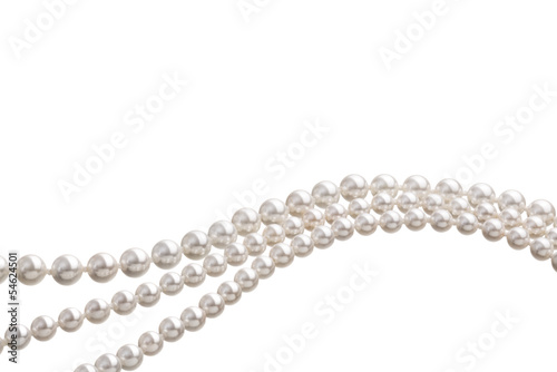 Chains of white pearls forming an ornament