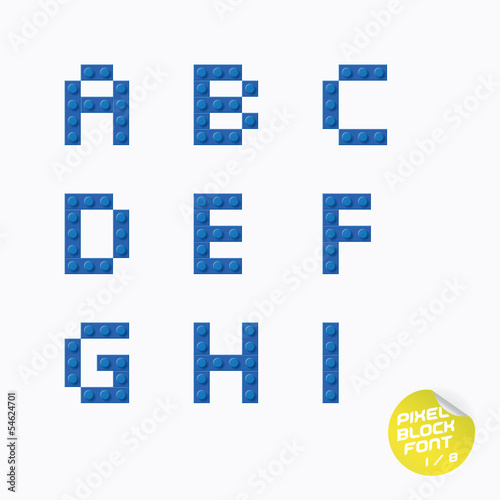 Unique Pixel Block Alphabet With Sticker