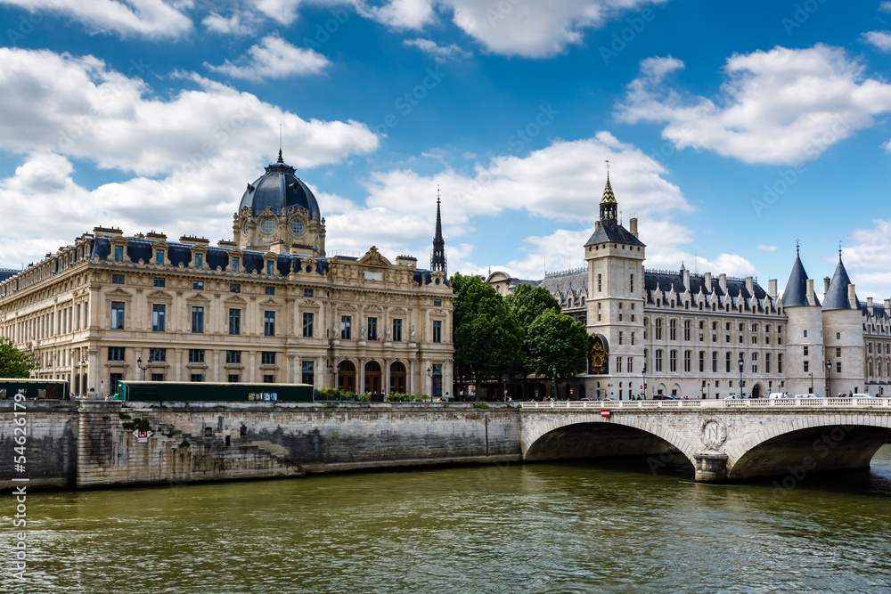 Fototapeta premium La Conciergerie, a Former Royal Palace and Prison in Paris, Fran
