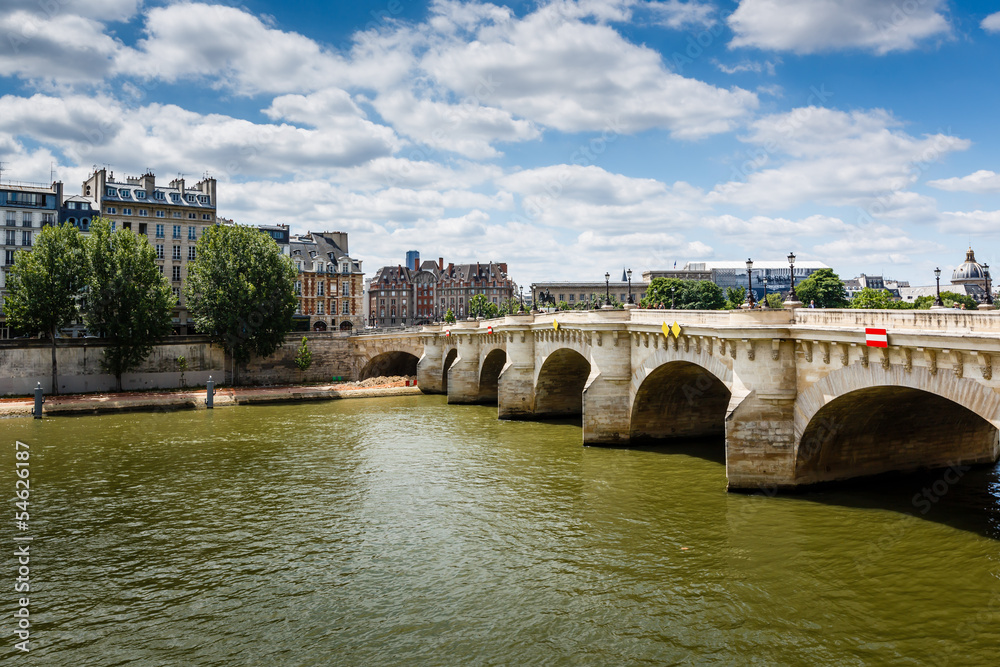 Pont Neuf and Cite Island in Paris, France