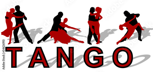 Tango Sihouetten mit Text und Schatten