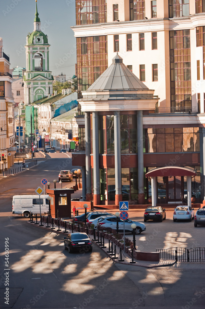 Naklejka premium Moscow. Baltschug Street. Mixing styles