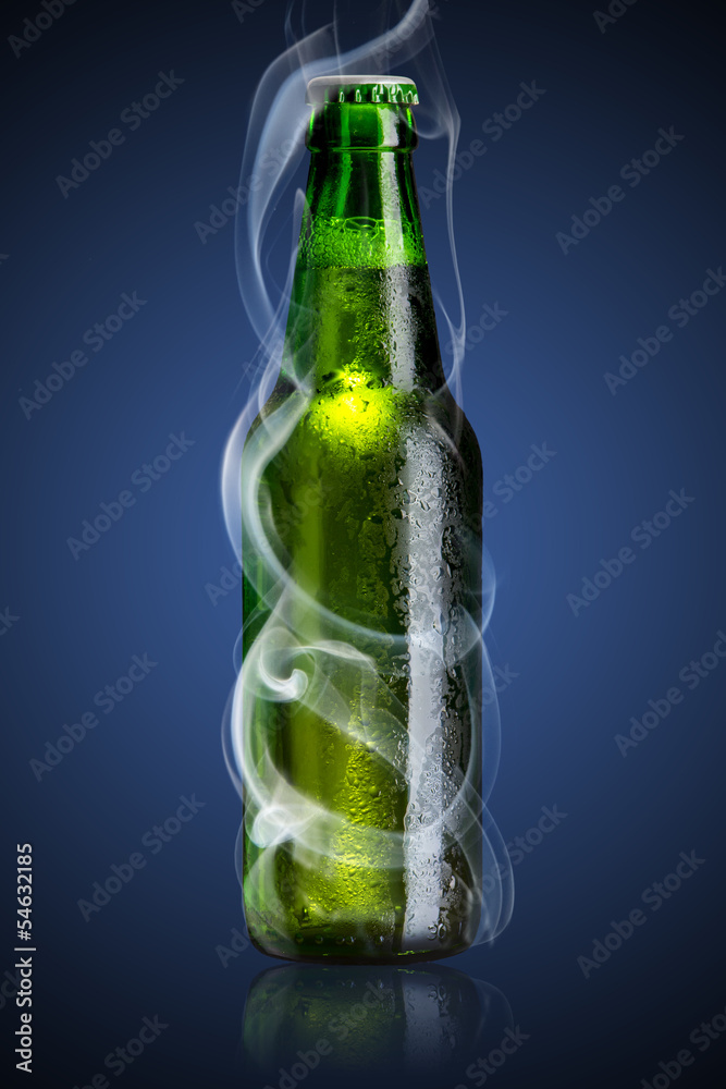 Beer Bottle with chill smoke