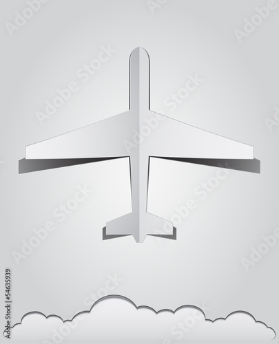 airplane paper folding icon 3d