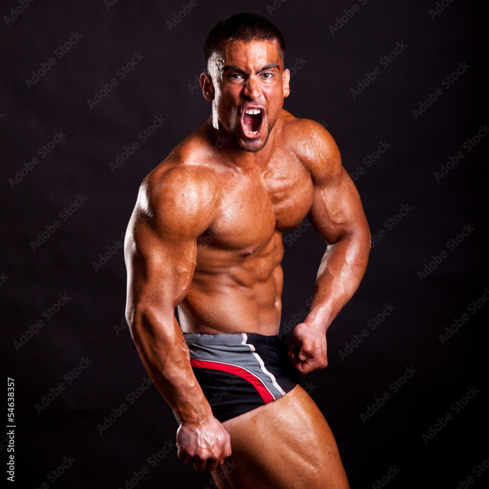 Fototapeta premium young bodybuilder posing