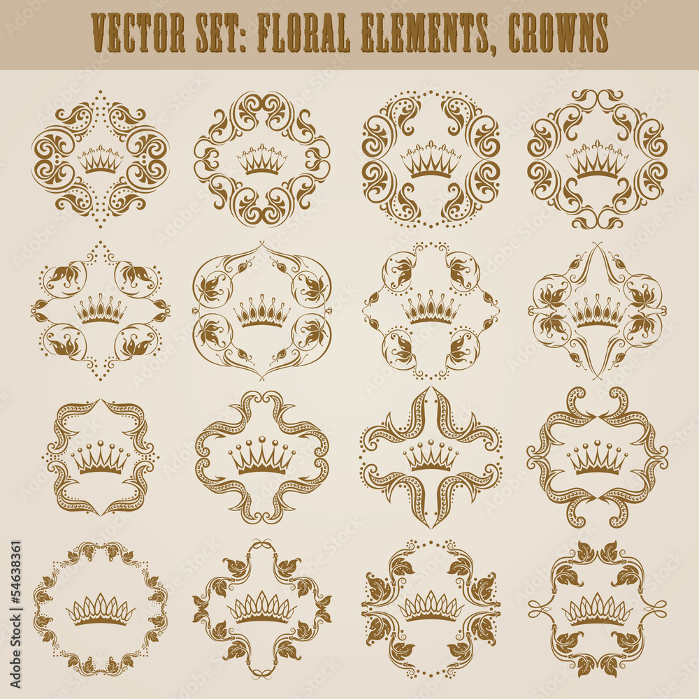 Victorian crown and decorative elements.