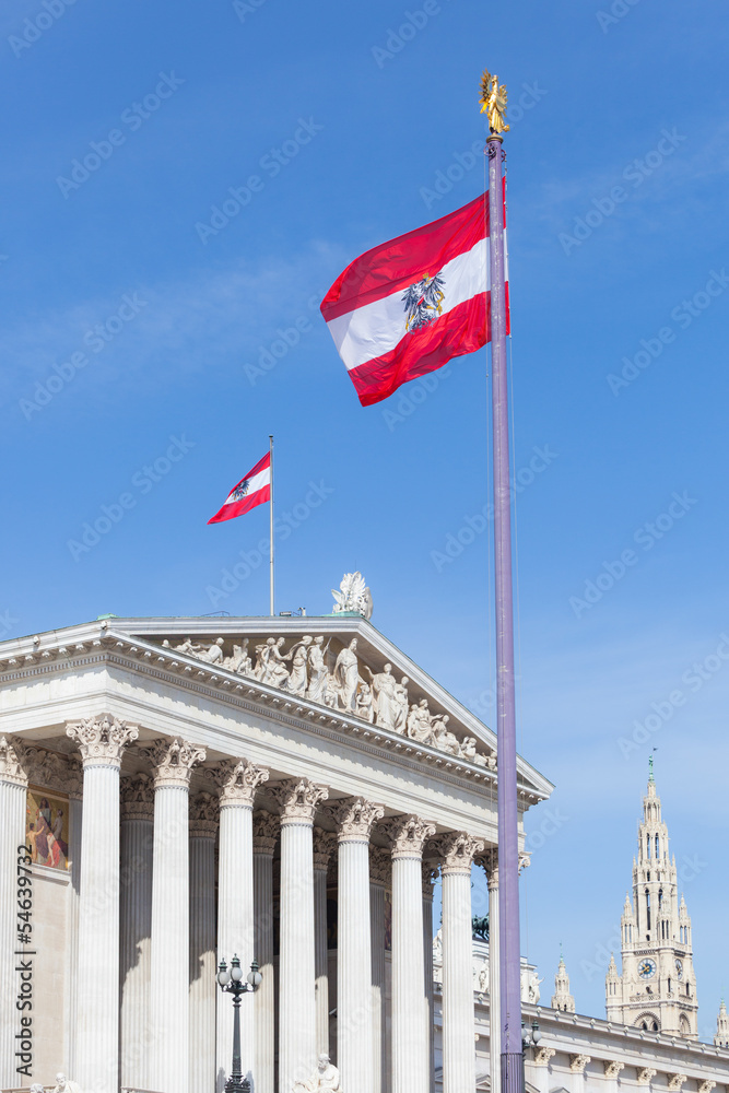 Obraz premium Parliament Building Exterior in Wien