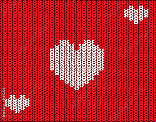Knitted vector hearts