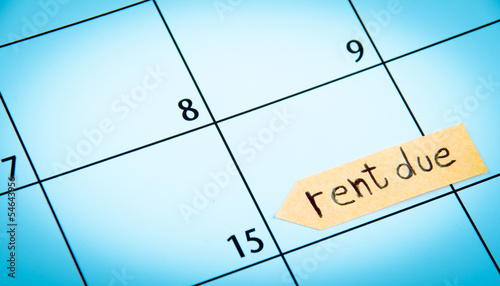 Rent due calendar photo