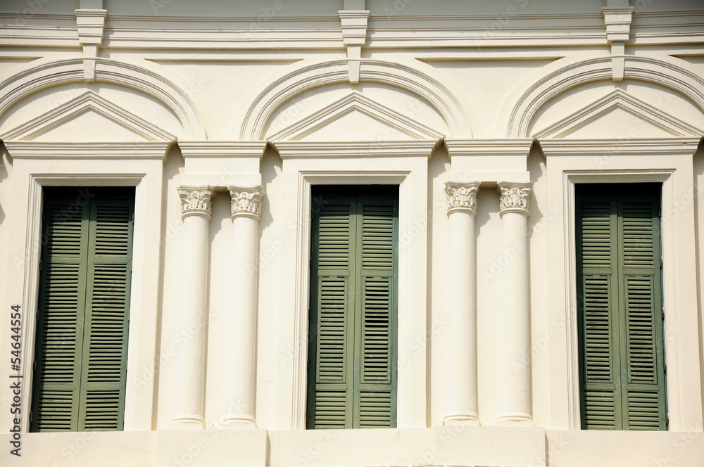 European windows style in Thailand. European windows style in Thailand.
