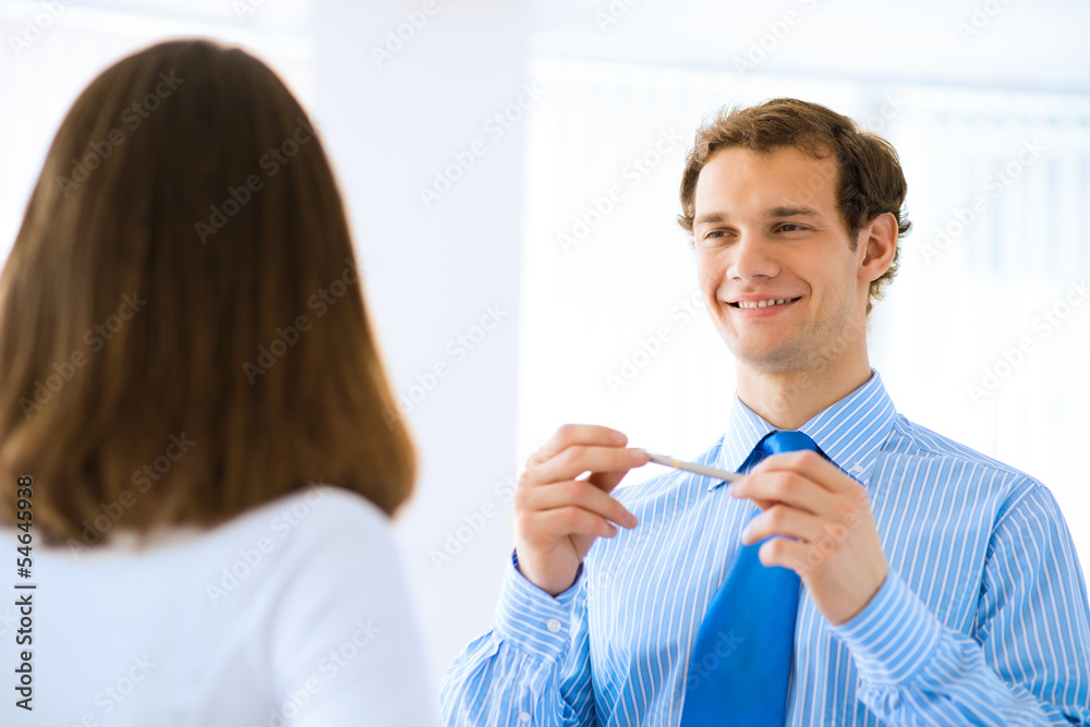 Young businessman doing interviews Young businessman doing interviews