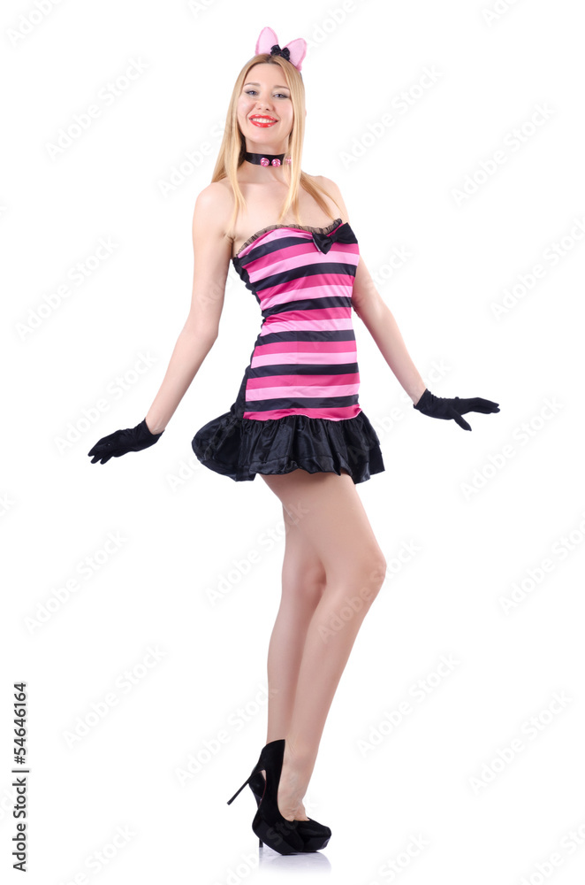 Tall woman in fashion concept