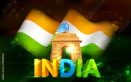 India Gate with Tricolor Flag