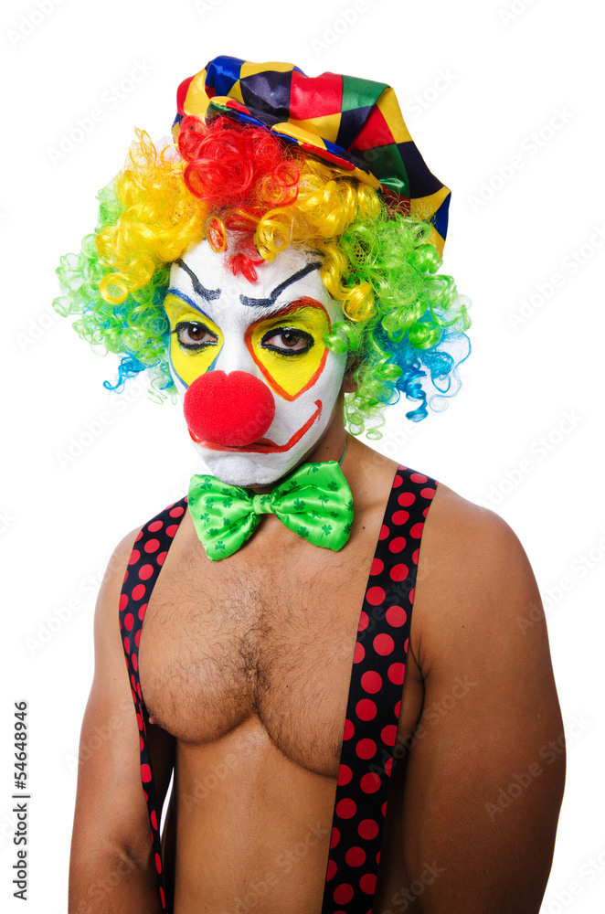 Funny clown isolated on white Funny clown isolated on white