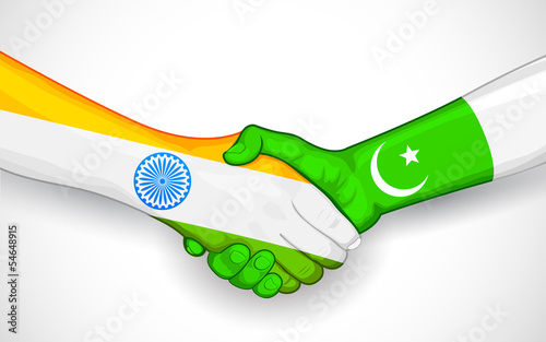 Handshake between India and Pakistan