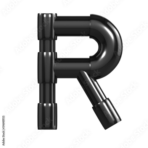 Black Plastic Alphabet R