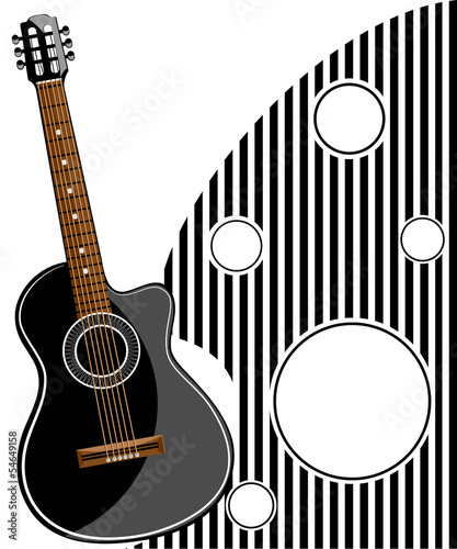 Classic Guitar Vector Illustration, EPS 10.