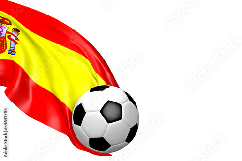 Fussball mit Spanienfahne - 3D