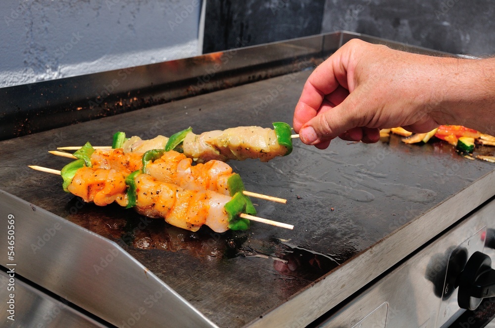 Brochettes à la plancha