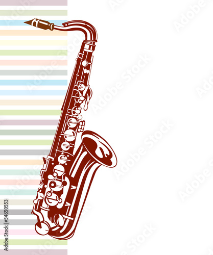Saxophone design. Musical background