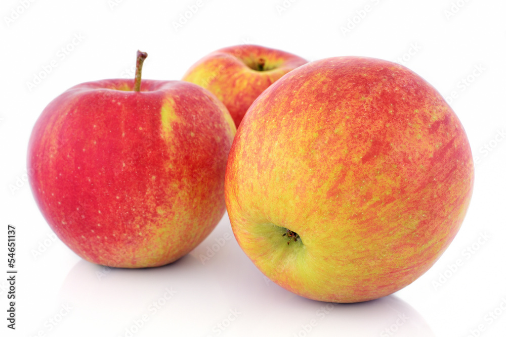 Red apples isolated on white background Red apples isolated on white background