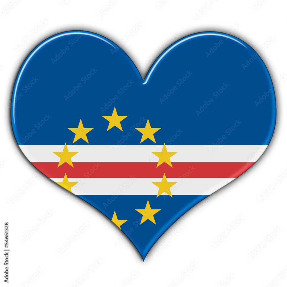 Coração com a bandeira de Cabo Verde Coração com a bandeira de Cabo Verde