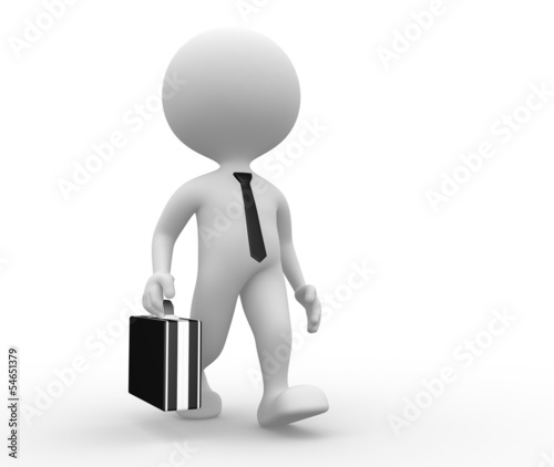 3d man with a briefcase