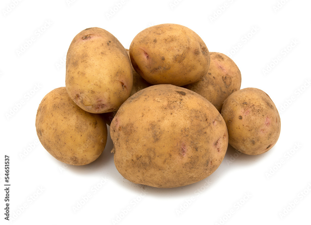 potatoes isolated on white background potatoes isolated on white background