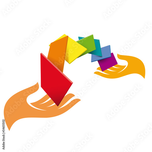 Vector logo Hand and pixels