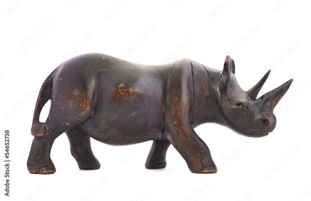 Rhinoceros rhino sculpture isolated