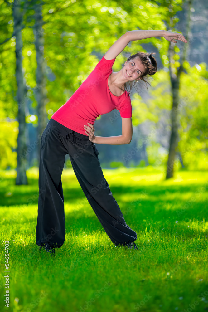 Stretching woman in outdoor sport exercise. Stretching woman in outdoor sport exercise.