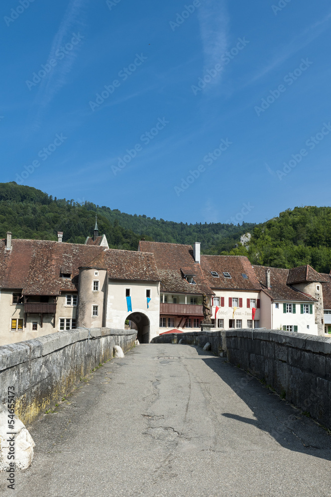 Steinbrücke, Eingang, Sankt-Johanns-Tor, Saint Ursanne, Altstadt