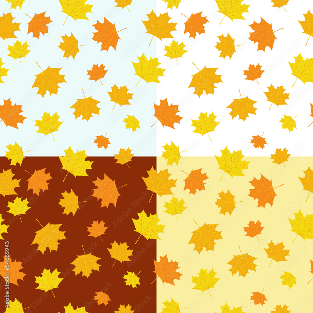 Set of autumnal seamless patterns Set of autumnal seamless patterns