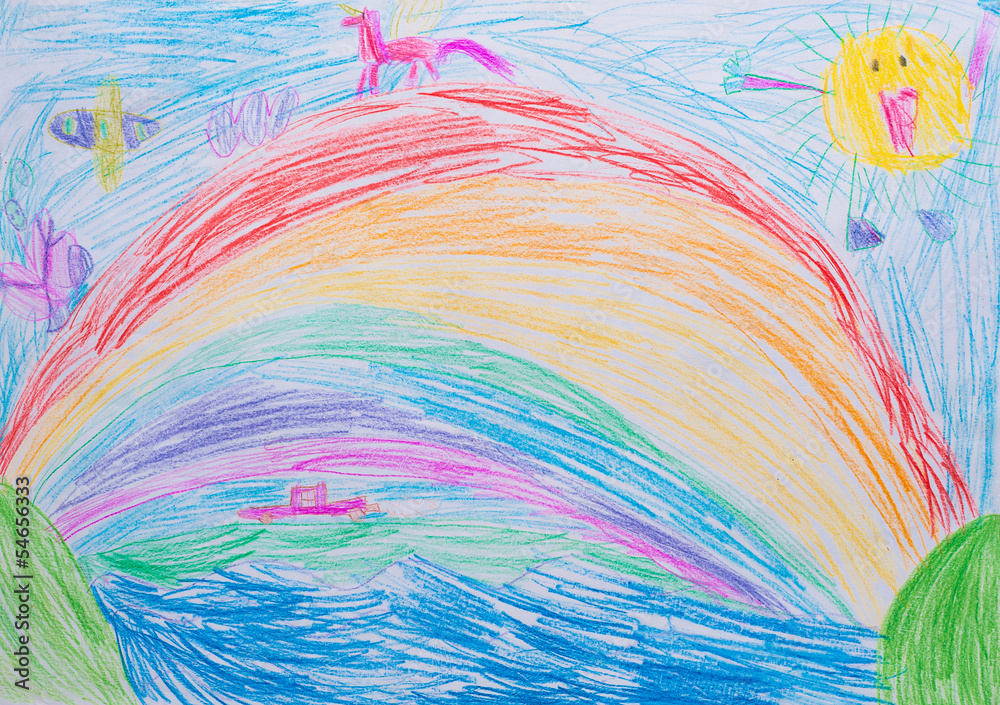 Fototapeta premium abstraction child's drawing pencil