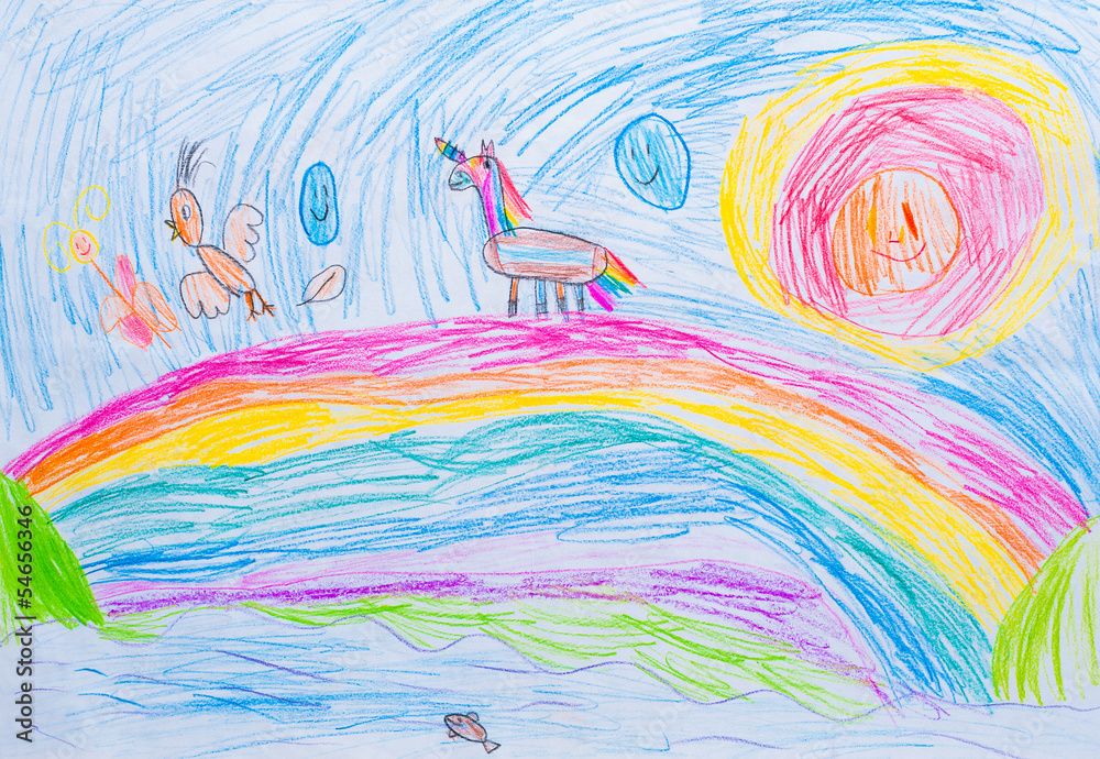 Fototapeta premium child's drawing abstraction pencil