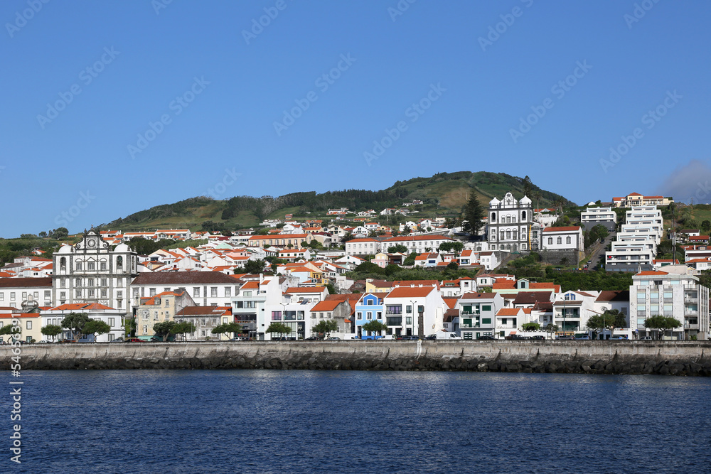 Panorama von Horta auf Faial Azoren Portugal