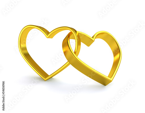 Golden heart wedding ring