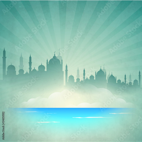 Holy month of Muslim community Ramadan Kareem background.