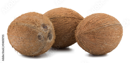 Coconuts isolated on white background