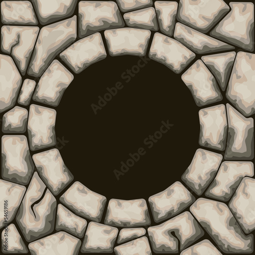 Circle frame with stone seamless pattern