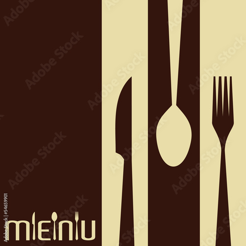 Template for menu card with cutlery-Vector Illustration