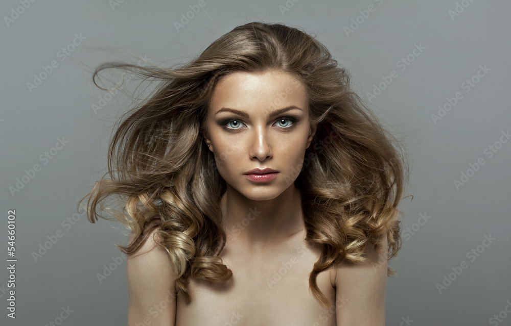 Naklejka premium Natural girl with natural make up. Make up for every woman
