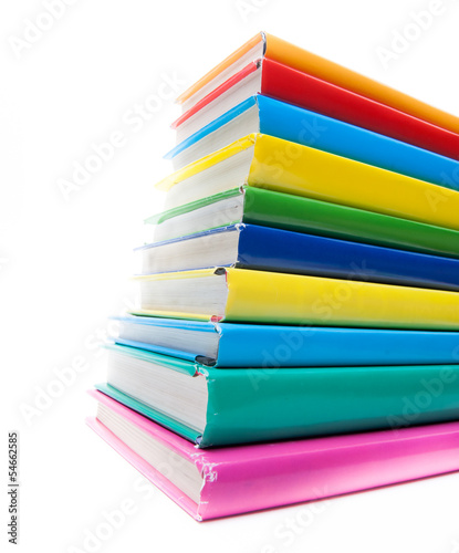 Wallpaper Mural Colorful real books on white background Torontodigital.ca