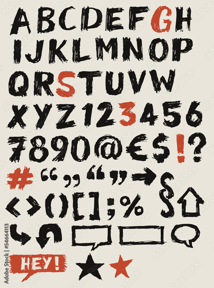 Scribbled ABC Elements